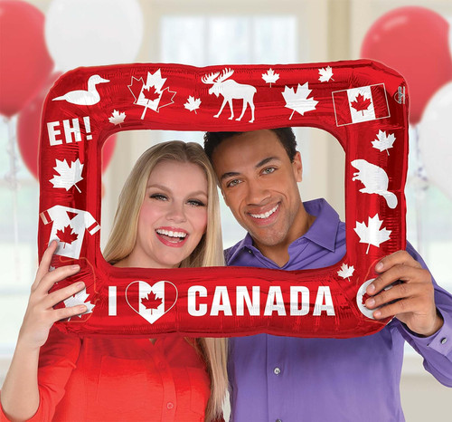 Canada Day Canadian Flag Maple Leaf Holiday Party Favor Inflatable Selfie Frame