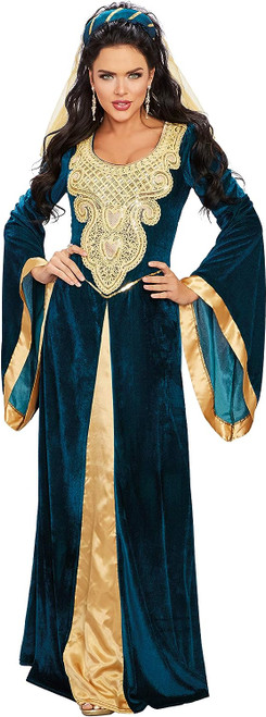 Medieval Maiden Renaissance Lady Queen Fancy Dress Up Halloween Adult Costume