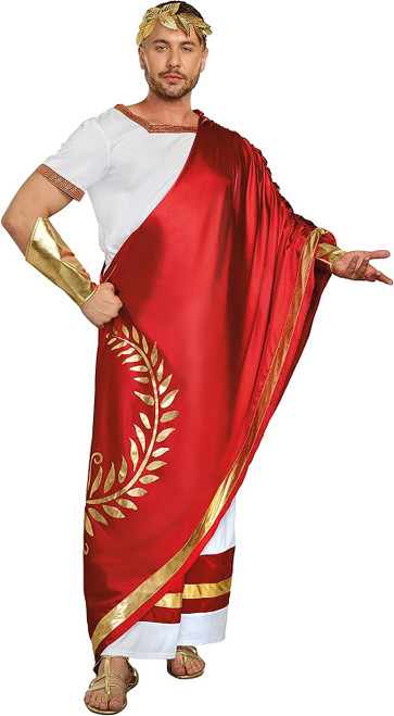Caesar Toga Party Roman Emperor Greek Fancy Dress Up Halloween Adult Costume