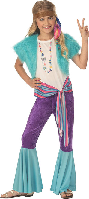 Hippie Girl Retro 60's Flower Child Cute Fancy Dress Up Halloween Child Costume