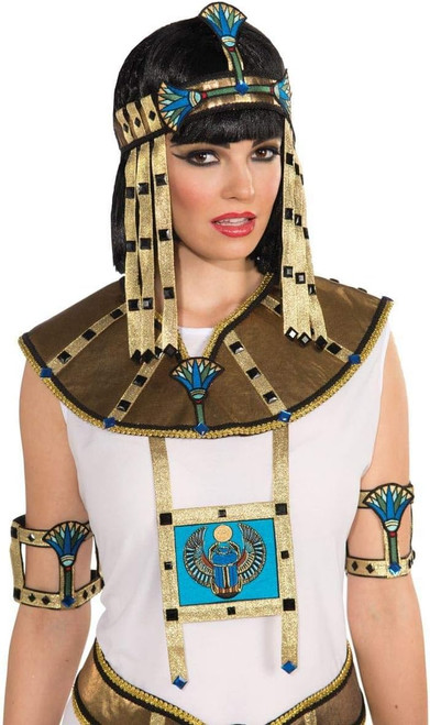 Egyptian Headband Gold Queen Fancy Dress Up Halloween Adult Costume Accessory