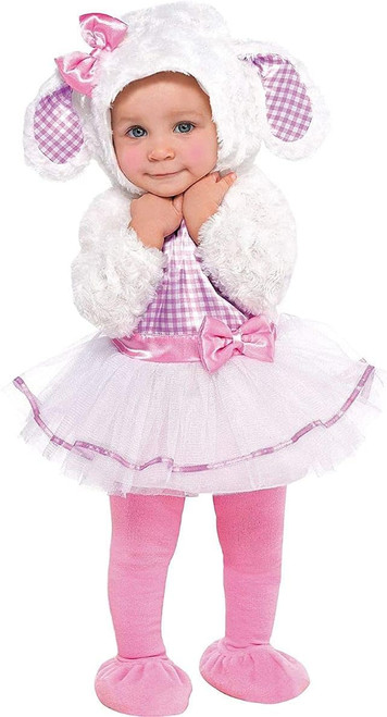 Little Lamb Girl Cute Animal Sheep Farm Fancy Dress Up Halloween Child Costume