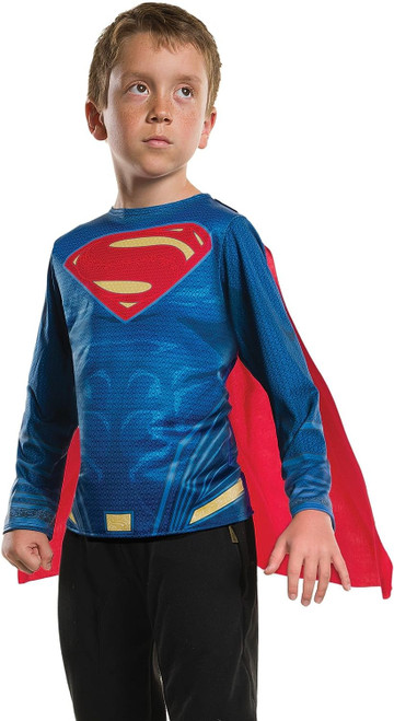 Superman Shirt Justice League DC Superhero Fancy Dress Halloween Child Costume