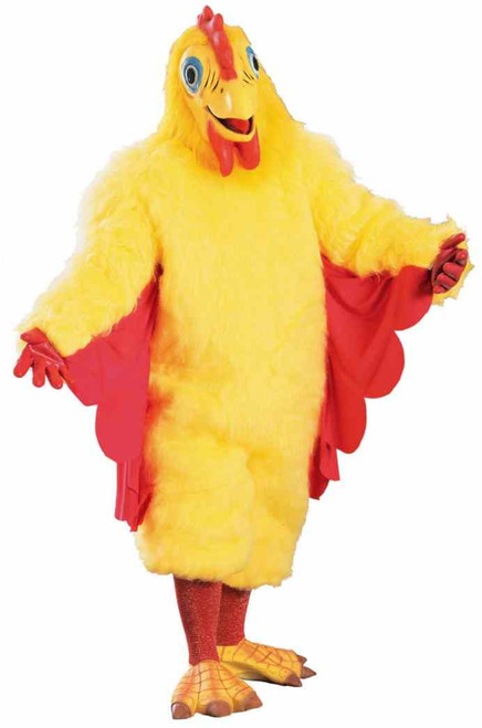 Chickie Chicken Yellow Mascot Animal Fancy Dress Halloween Deluxe Adult Costume