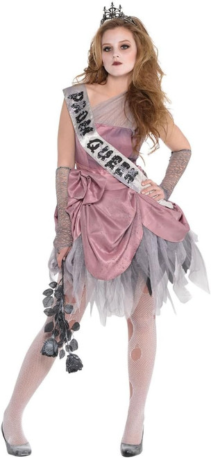 Zom Queen Zombie Prom Queen Dead Ghost Fancy Dress Up Halloween Teen Costume