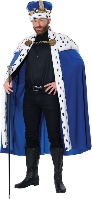 Royal Cape & Crown Set Medieval Fancy Dress Up Halloween Adult Costume 2 COLORS