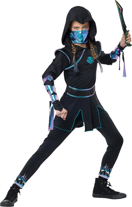 Ninja Nightfire Girl Warrior Martial Arts Fancy Dress Up Halloween Child Costume