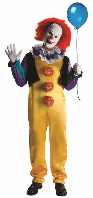 Pennywise Killer Clown Stephen King It Scary Fancy Dress Halloween Adult Costume