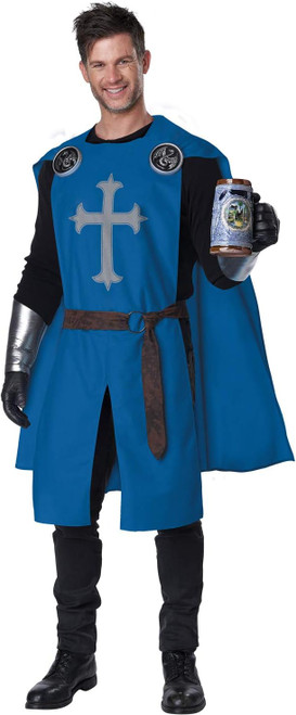 Knight's Surcoat Medieval Warrior Fancy Dress Halloween Adult Costume 2 COLORS