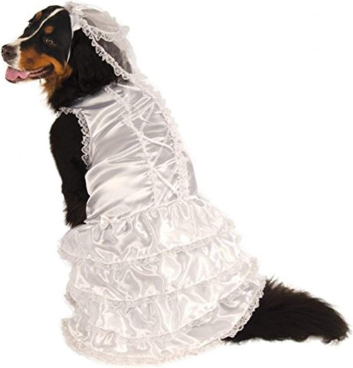 Bride Wedding Dress Big Dog Cute Funny Fancy Dress Up Halloween Pet Costume