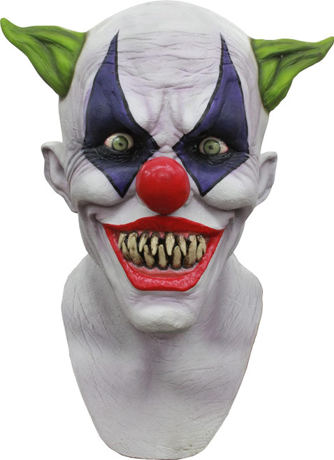 Creepy Giggles Latex Mask Joker Fancy Dress Up Halloween Adult Costume Accessory