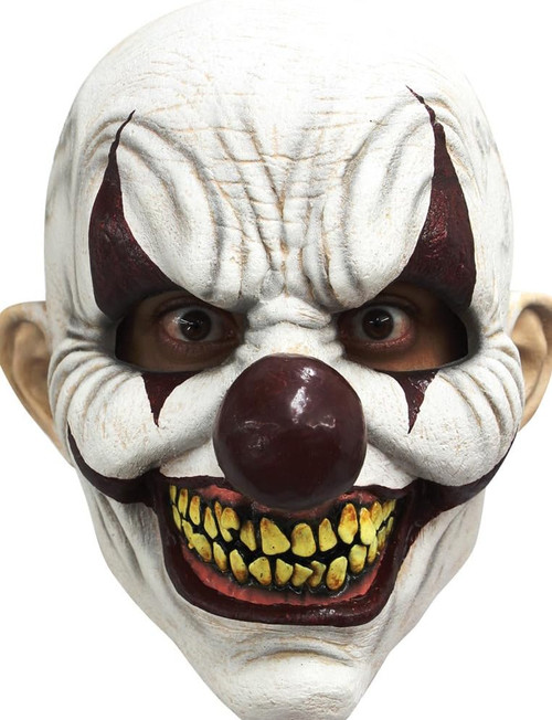 Chomp Clown Latex Mask Fancy Dress Up Halloween Adult Costume Accessory