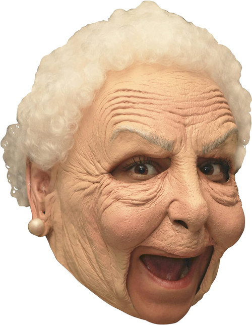 Nanny Deluxe Latex Mask w/Hair Fancy Dress Up Halloween Adult Costume Accessory