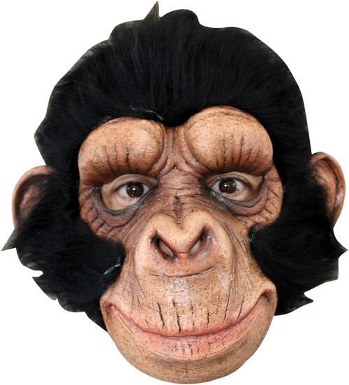 Chimp George Latex Mask Animal Fancy Dress Up Halloween Adult Costume Accessory