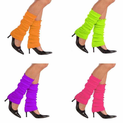 Leg Warmers Neon 80's Fancy Dress Up Halloween Adult Costume Accessory 4 COLORS