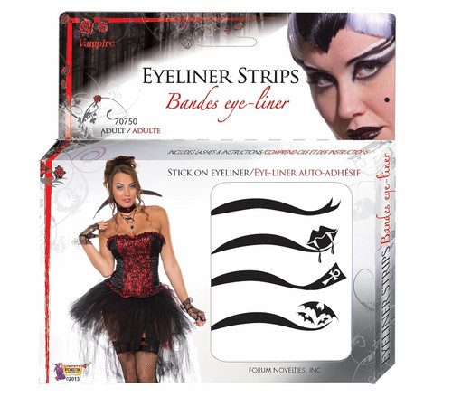 Vampire Eyeliner Strips Makeup Bat Fang Fancy Dress Halloween Costume Accessory