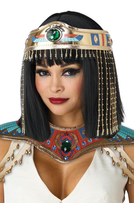 Jewel Nile Wig Headpiece Cleopatra Fancy Dress Up Halloween Costume Accessory