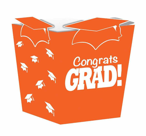 Congrats Grad Graduation Party Treat Boxes ORANGE