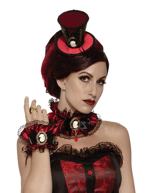 Victorian Mini Top Hat Vampire Fancy Dress Up Halloween Adult Costume Accessory