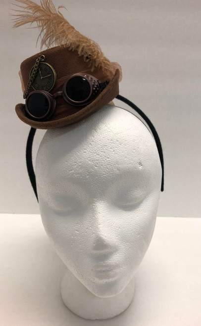 Mini Steampunk Hat Headband Fancy Dress Up Halloween Costume Accessory 2 COLORS