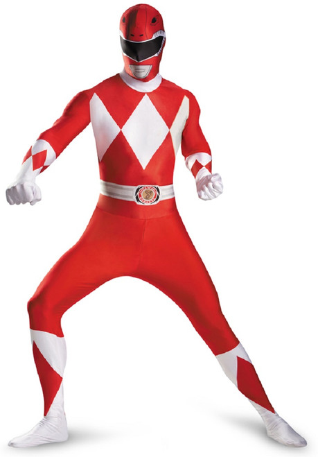 Red Ranger Deluxe Bodysuit Mighty Morphin Power Rangers Halloween Child Costume