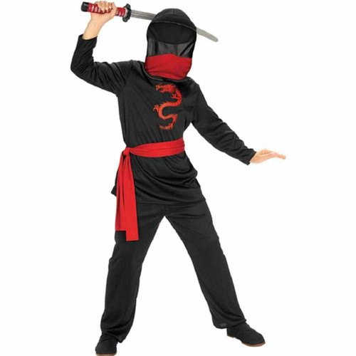 Masked Ninja Warrior Fighter Martial Arts Fancy Dress Up Halloween Child Costume