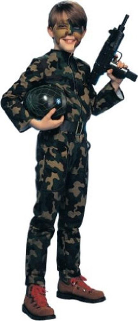 G.I. Soldier Camo Army Military Fancy Dress Up Halloween Deluxe Child Costume