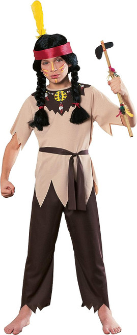 Native American Warrior Indian Brave Boy Fancy Dress Up Halloween Child Costume
