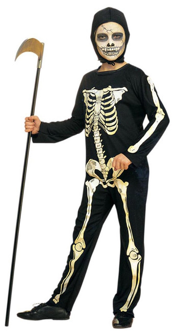 Skeleton Bones Skull Grim Reaper Scary Fancy Dress Up Halloween Child Costume