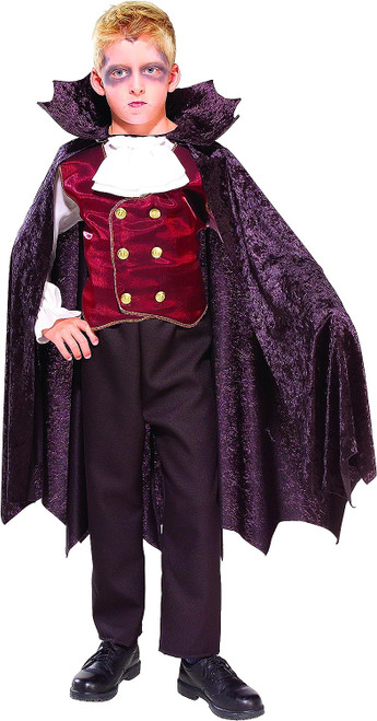 Vampire Dracula Gothic Count Scary Undead Fancy Dress Halloween Child Costume
