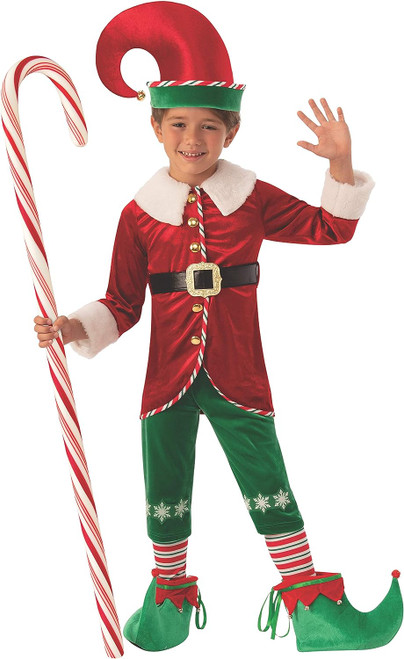Elf Boy Santa's Helper Christmas Holiday Fancy Dress Up Halloween Child Costume