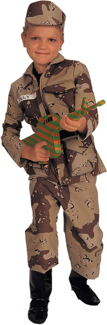 Special Forces Military Soldier Desert Camo Fancy Dress Halloween Child Costume