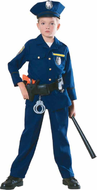 Police Officer Cop Blue Uniform Career Day Fancy Dress Halloween Child Costume