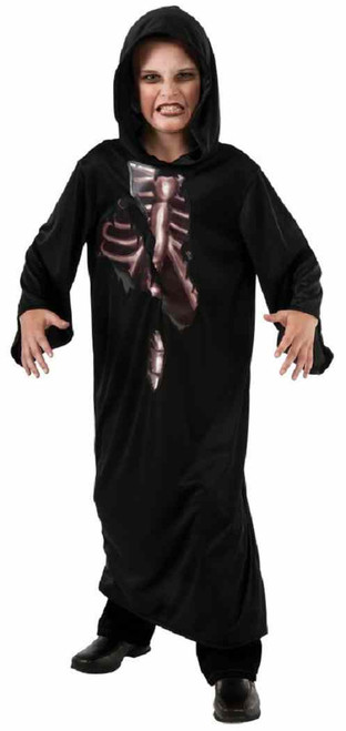 Skeleton Robe Bones Ghoul Grim Reaper Fancy Dress Up Halloween Child Costume
