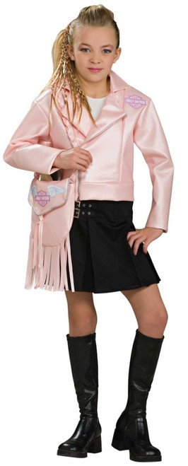 Pink Jacket Harley-Davidson Biker Babe Fancy Dress Up Halloween Child Costume