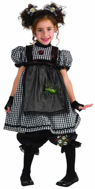 Gothic Rag Doll Raggedy Ann Black Cute Fancy Dress Up Halloween Child Costume