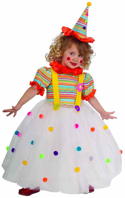 Candy Clown Circus Carnival Girl Fancy Dress Up Halloween Toddler Child Costume