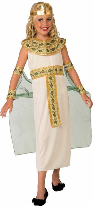 Cleopatra White Egyptian Queen Fancy Dress Up Halloween Child Costume
