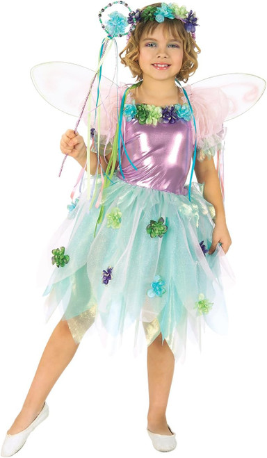 Garden Fairy Pixie Wings Blue Purple Cute Fancy Dress Up Halloween Child Costume