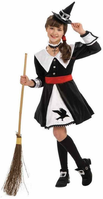 Salem Witch Wicked Black White Fancy Dress Up Halloween Deluxe Child Costume