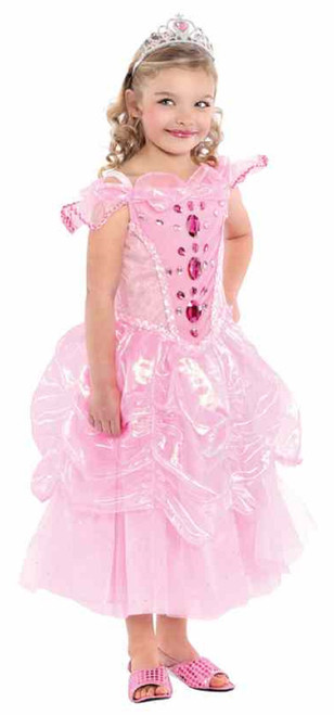 Pink Diamond Princess Jeweled Ball Gown Fancy Dress Up Halloween Child Costume