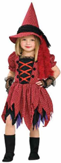 Lil' Gothic Fairy Wicked Witch Red Plaid Fancy Dress Up Halloween Child Costume