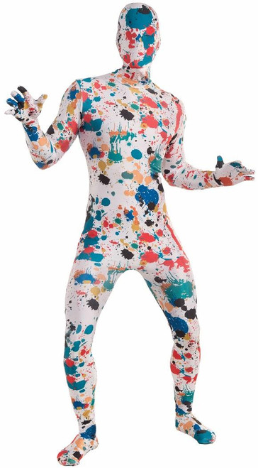 Art Splatter Paint Disappearing Man Invisible Skin Fancy Dress Halloween Costume