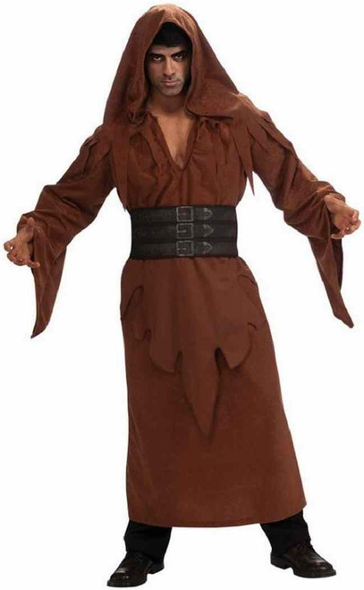 Brown Robe Medieval Gothic Monk Demon Fancy Dress Up Halloween Adult Costume