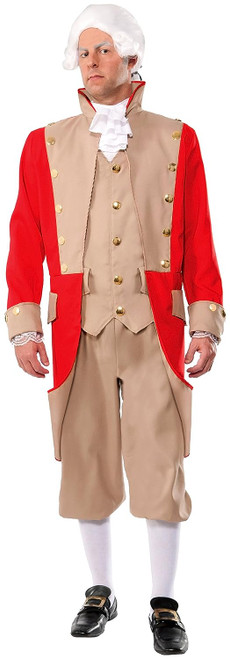British Red Coat Colonial Soldier General Fancy Dress Halloween Adult Costume