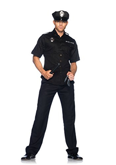 Cuff 'Em Cop Police Officer Black Uniform Fancy Dress Up Adult Halloween Costume