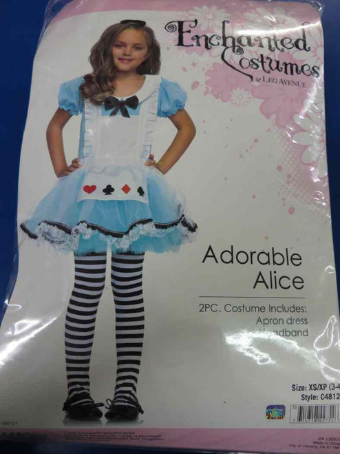 Adorable Alice In Wonderland Storybook Fancy Dress Up Halloween Child Costume