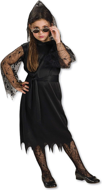 Gothic Lace Vampiress Vampire Twilight Witch Black Dress Halloween Child Costume