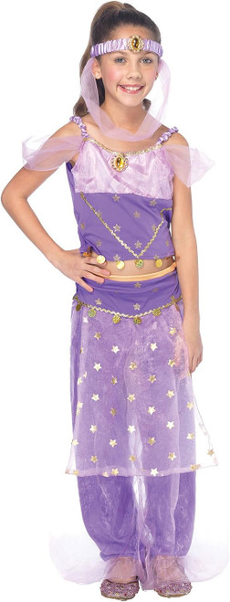 Magic Genie Harem Belly Dancer Purple Fancy Dress Up Halloween Child Costume