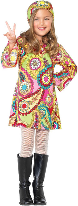 Groovy Girl Hippie 60's Flower Child Fancy Dress Up Halloween Child Costume